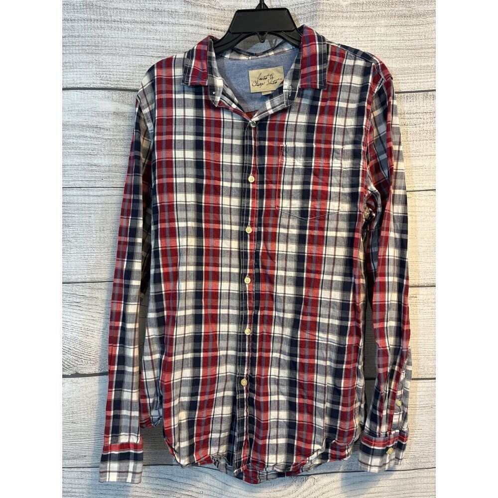 Just A Cheap Shirt Mens Plaid Long Sleeve Button-Down Size M